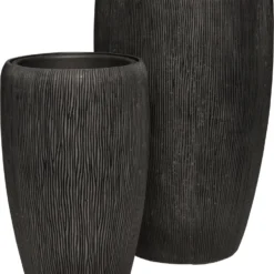 Intratuin Bloempot Joep Antraciet D 32 H 51 Cm -Groen Blik Verkoop 2011999392470 2