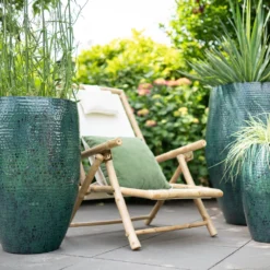 TS Bloempot Thom Donkergroen D 44 H 69 Cm -Groen Blik Verkoop 8711355856977 3