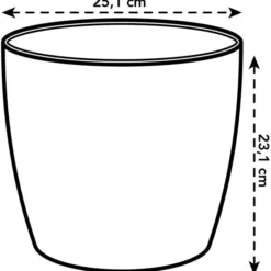 Elho Bloempot Brussels Rond D 25,1 H 23,1 Cm Antraciet -Groen Blik Verkoop 8711904072377 2 1