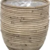 Van Der Leeden Plantenmand Streep Naturel D 20 H 19 Cm