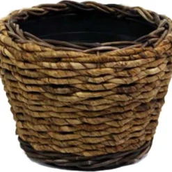Van Der Leeden Plantenmand Abaca Bruin D 33 H 24 Cm
