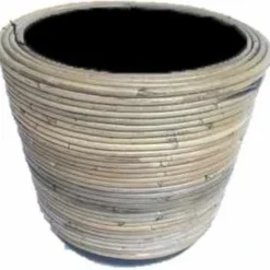 Van Der Leeden Bloempot Streep Grijs D 43 H 33 Cm