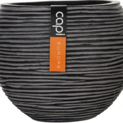 Capi Europe Bloempot Nature-Rib Zwart D 17 H 14 Cm
