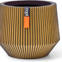 Capi Europe Bloempot Groove Goud D 16 H 12,8 Cm