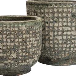 Intratuin Bloempot Thierry Groen D 44 H 38 Cm -Groen Blik Verkoop 8717263790013 2