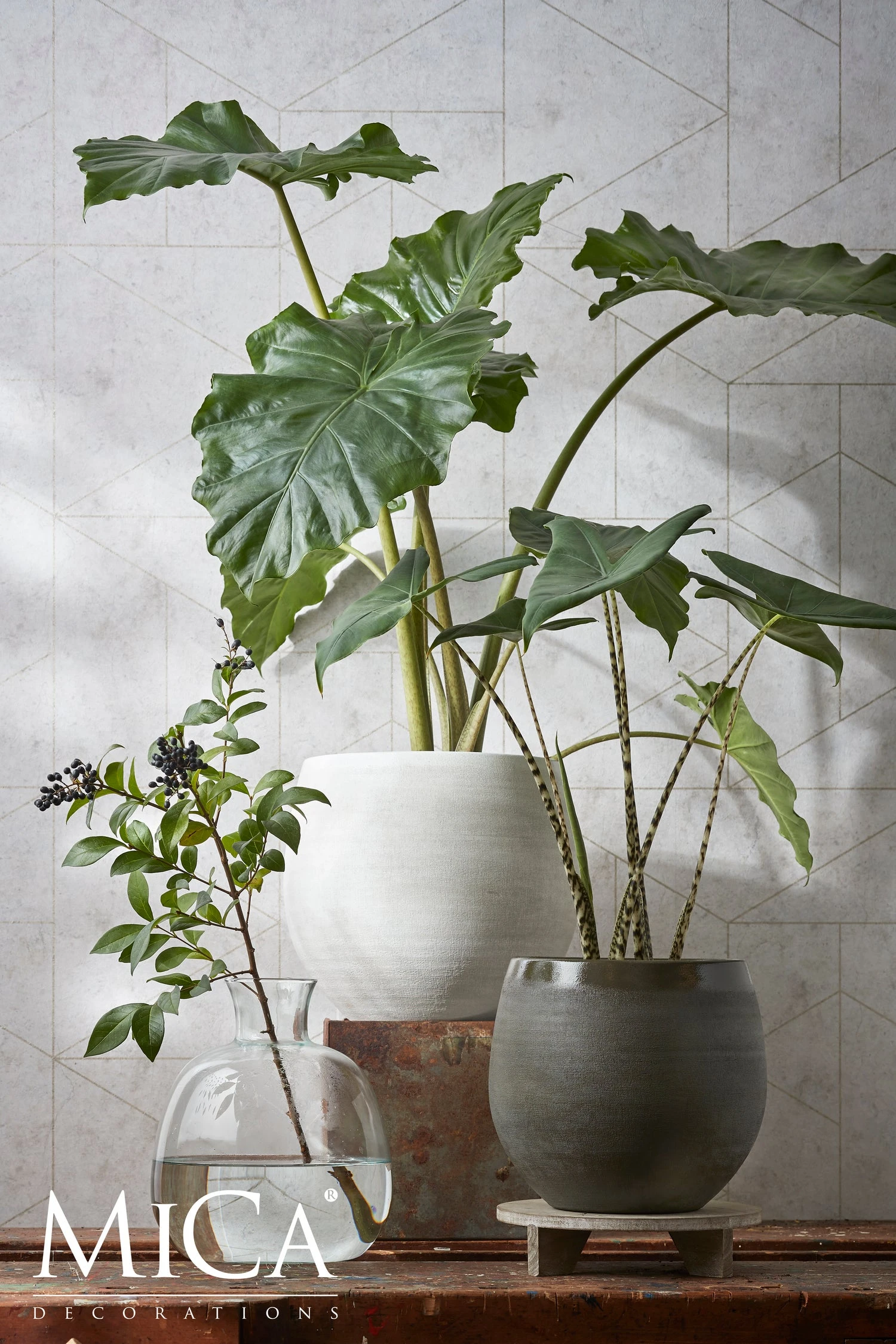 Mica Decorations Bloempot Douro Grijs D 20 H 18 Cm 2 Mica Decorations Bloempot Douro Grijs D 20 H 18 Cm - Afbeelding 2