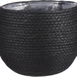 Mica Decorations Plantenmand Jorck Zwart D 22 H 19 Cm