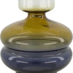 Dijk Natural Collections Vaas Op Voet Wit / Groen / Blauw D 16 H 20 Cm