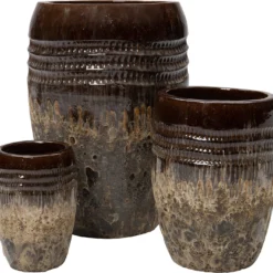 Intratuin Bloempot Amin Bruin D 23 H 32 Cm -Groen Blik Verkoop 8720196022793 2