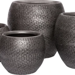 Intratuin Bloempot Corina Zilver D 26 H 23 Cm -Groen Blik Verkoop 8720196114085 2