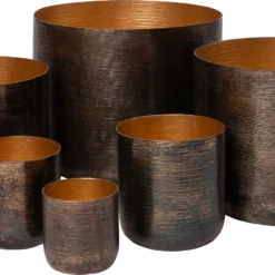 Intratuin Bloempot Juna Koper / Blauw D 33 H 29 Cm -Groen Blik Verkoop 8720196268504 1