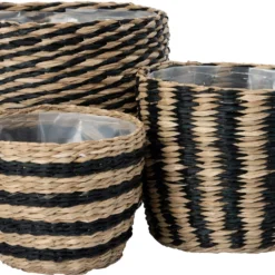 Intratuin plantenmand Yke Naturel / Zwart D 25 H 25 cm -Groen Blik Verkoop 8720196328178 2