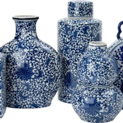 Intratuin Vaas Runa Blauw D 16 H 35 Cm -Groen Blik Verkoop 8720196351268 2